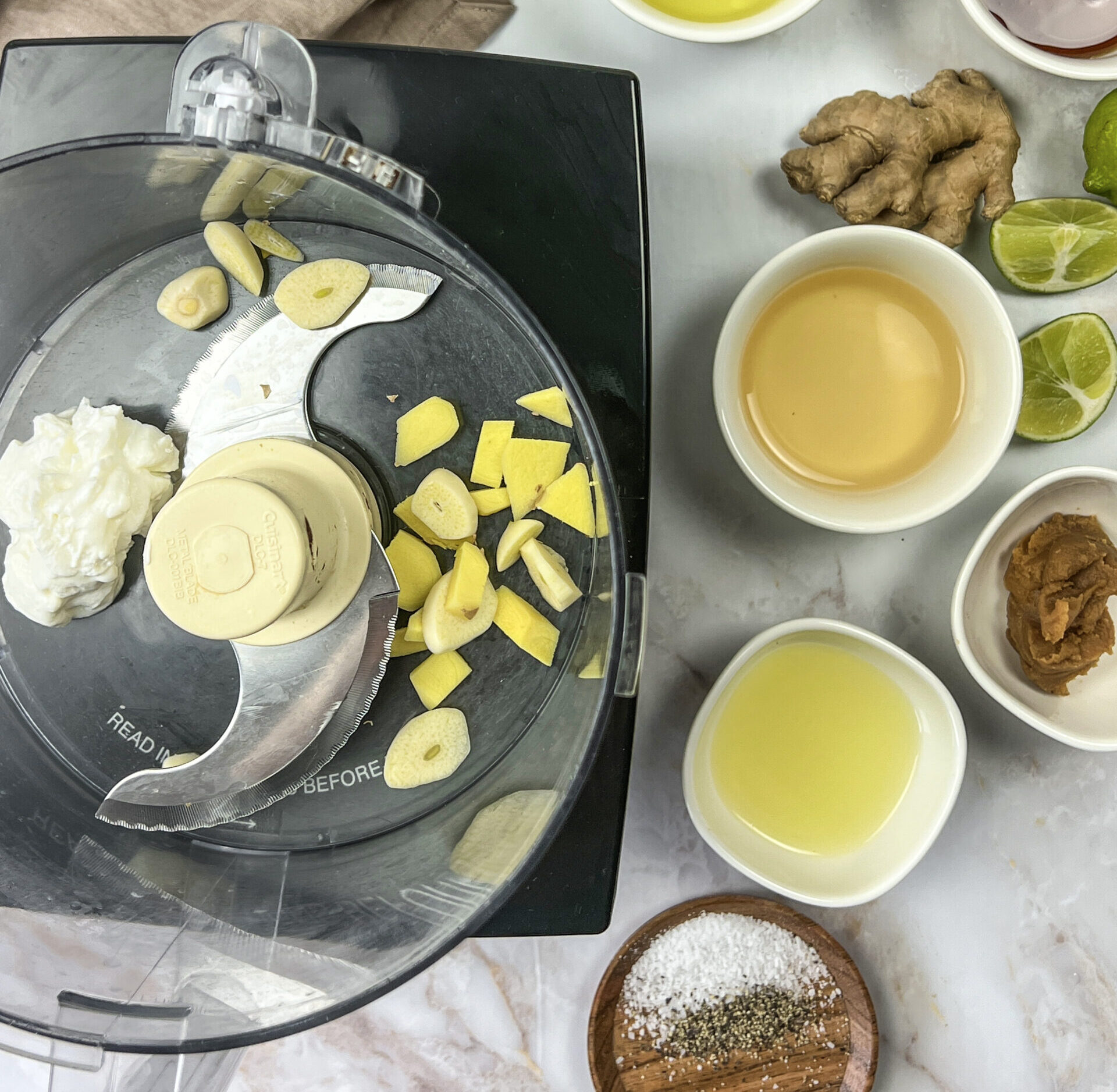 lemon grass salad dressing in process 