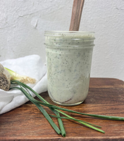 Homemade Ranch Salad Dressing in a Glass Jar