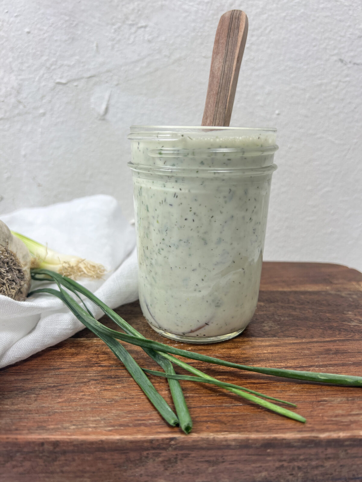 Homemade Ranch Salad Dressing in a Glass Jar