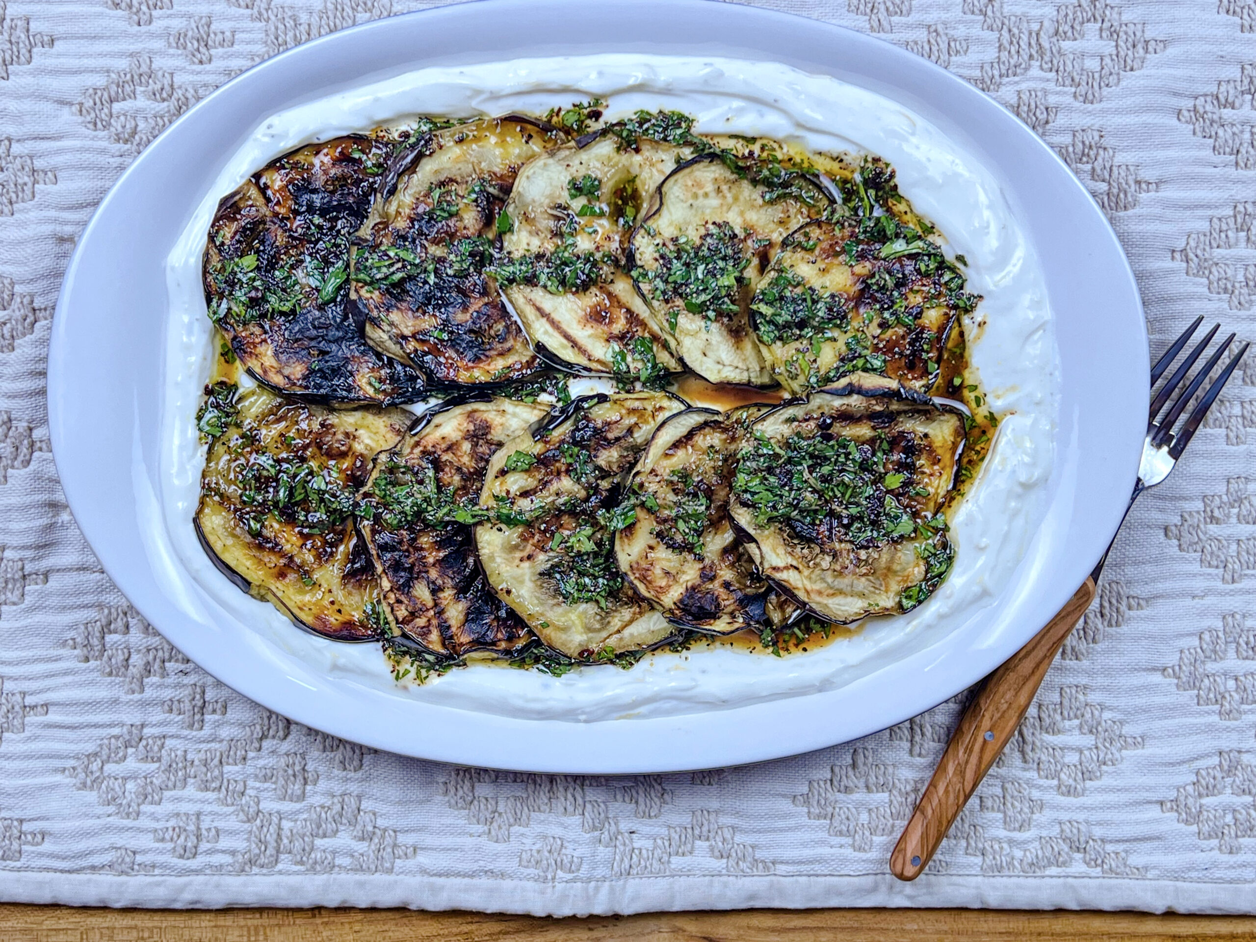 The Perfect Grilled eggplant With Yogurt Sauce