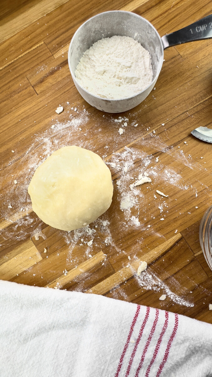 Chilling the quiche dough