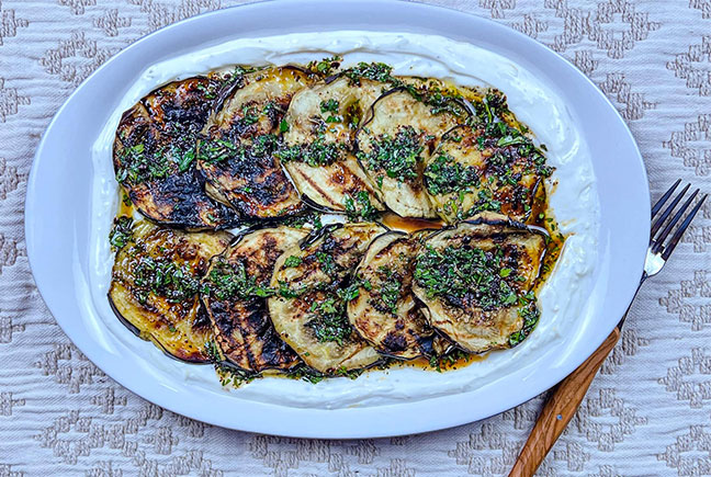 Mediterranean Eggplant Recipe Grilled Eggplant with Yogurt Sauce
