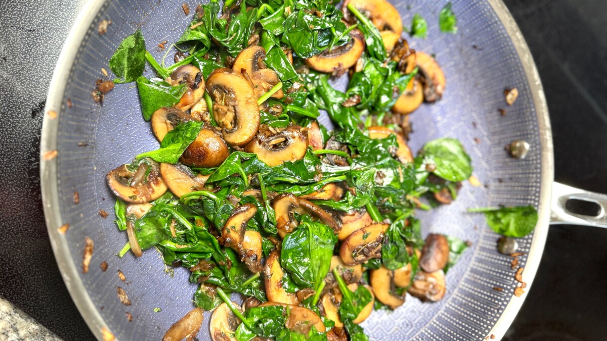 Fresh Spinach Joins the Savory Mix