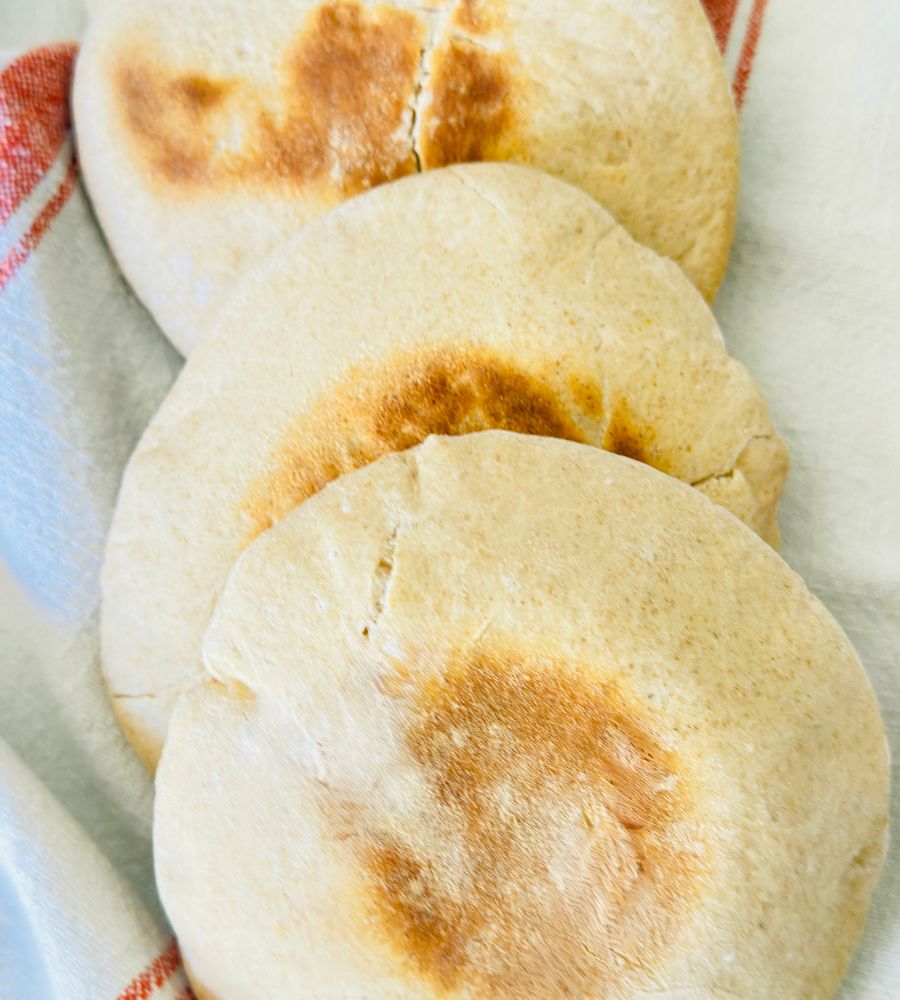 Homemade pita bread for Ramadan Iftar