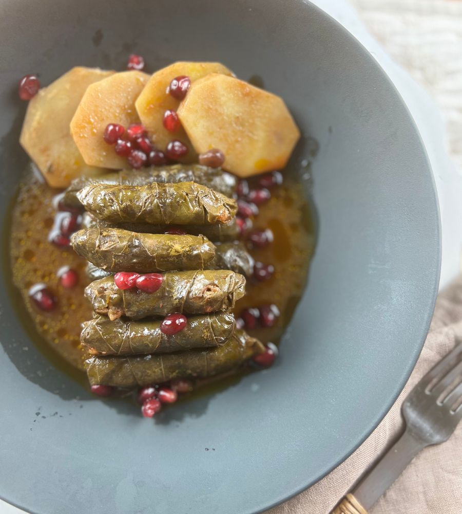 Vegetarian stuffed grape leaves Ramadan mezze