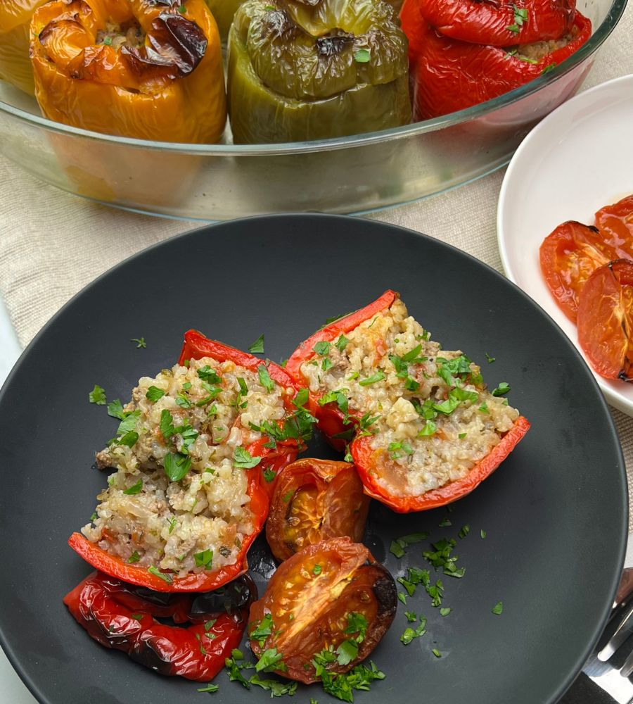 Savory Lamb and Rice Stuffed Peppers