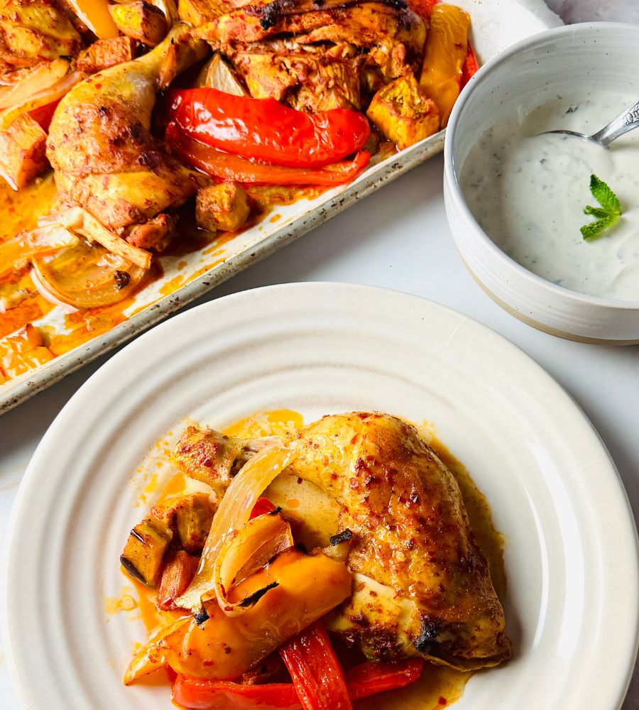 One-Pan Harissa Chicken with Roasted Vegetables